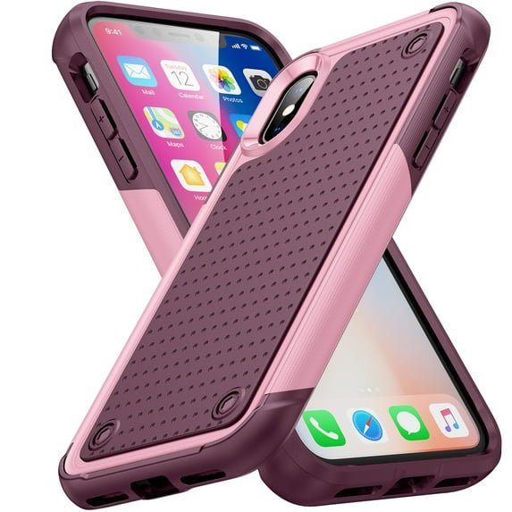 JTCASES for iPhone XR Case, Hybird PC TPU Anti-slip, Shockproof Bumper, Military Drop Resistant, Rugged Heacy Duty Full Body Protective Shell for iPhone XR, Slim Fit for Girls Men, Rose
