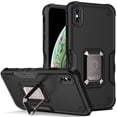 thumbnail image 1 of JTCASES for iPhone XR Case, Support Magnetic Car Mount Adjustable Bracket Non-slipping 2-Layer Shockproof Drop Resistant Heavy Duty Protective Slim Shell, Black, 1 of 8