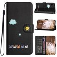 thumbnail image 1 of JTCASES for iPhone XR Wallet Case, Lovely Cat Pattern PU Leather Shockproof TPU with Card Slots Cash Pocket Magnetic Closure Removeable Wrisr Strap Stand for iPhone XR, Black, 1 of 8