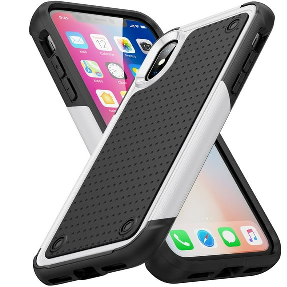 JTCASES for iPhone XS Max Case, Hybird PC TPU Anti-slip, Shockproof Bumper, Military Drop Resistant, Rugged Heacy Duty Full Body Protective Shell for iPhone XS Max, Slim Fit for Girls Men, White