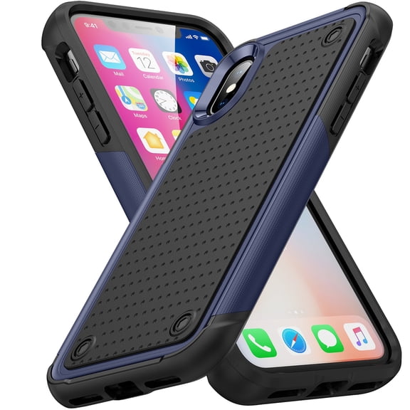 JTCASES for iPhone XS Max Case, Hybird PC TPU Anti-slip, Shockproof  Bumper, Military Drop Resistant, Rugged Heacy Duty Full Body Protective Shell for iPhone XS Max, Slim Fit for Girls Men, Navyblue