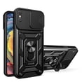thumbnail image 1 of JTCASES for iPhone Xs Max Case with Sliding Lens Window Magnetic Car Mount Rotating Kickstand Hybird 3-layer Non-slipping Military-grade Protection Shell, Black, 1 of 9