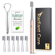 JTF Sonic Electric Toothbrush for Adults with 6 Brush Heads and Tongue Scraper, Radiant Care 3 Modes 45 Days Battery Life Rechargeable Power Toothbrush for Fami