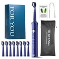 thumbnail image 1 of JTF Sonic Electric Toothbrush for Adults and Kids with 8 Brush Heads, Tongue Scraper and Travel Bag - FOR YOU 5 Modes Rechargeable Power Toothbrush for Family and Friends/For Home School Trips, Blue, 1 of 11