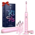 thumbnail image 1 of JTF Sonic Electric Toothbrush for Adults and Kids with Travel Case and 6 Brush Heads, 5 Modes 40000 VPM Rechargeable Power Toothbrush with Wireless Charger, IPX7 Waterproof 60-Day Battery Life, Pink, 1 of 11