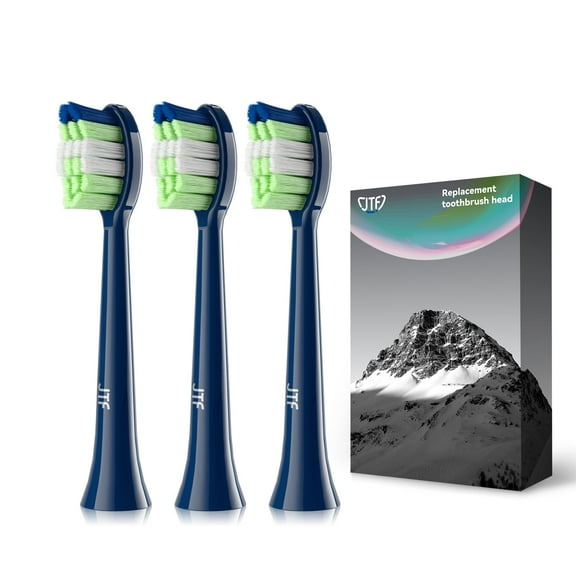 JTF Sonic Smart Toothbrush Genuine Standard Brush Heads, 3 Pack, Blue, P200