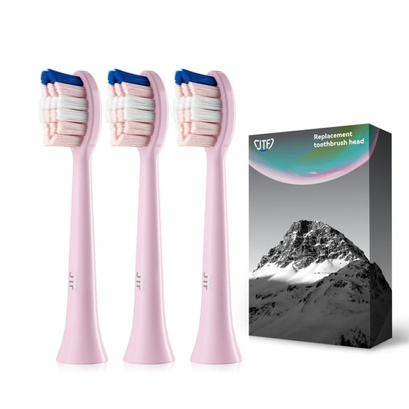 JTF Sonic Smart Toothbrush Genuine Standard Brush Heads, 3 Pack, Pink, P200