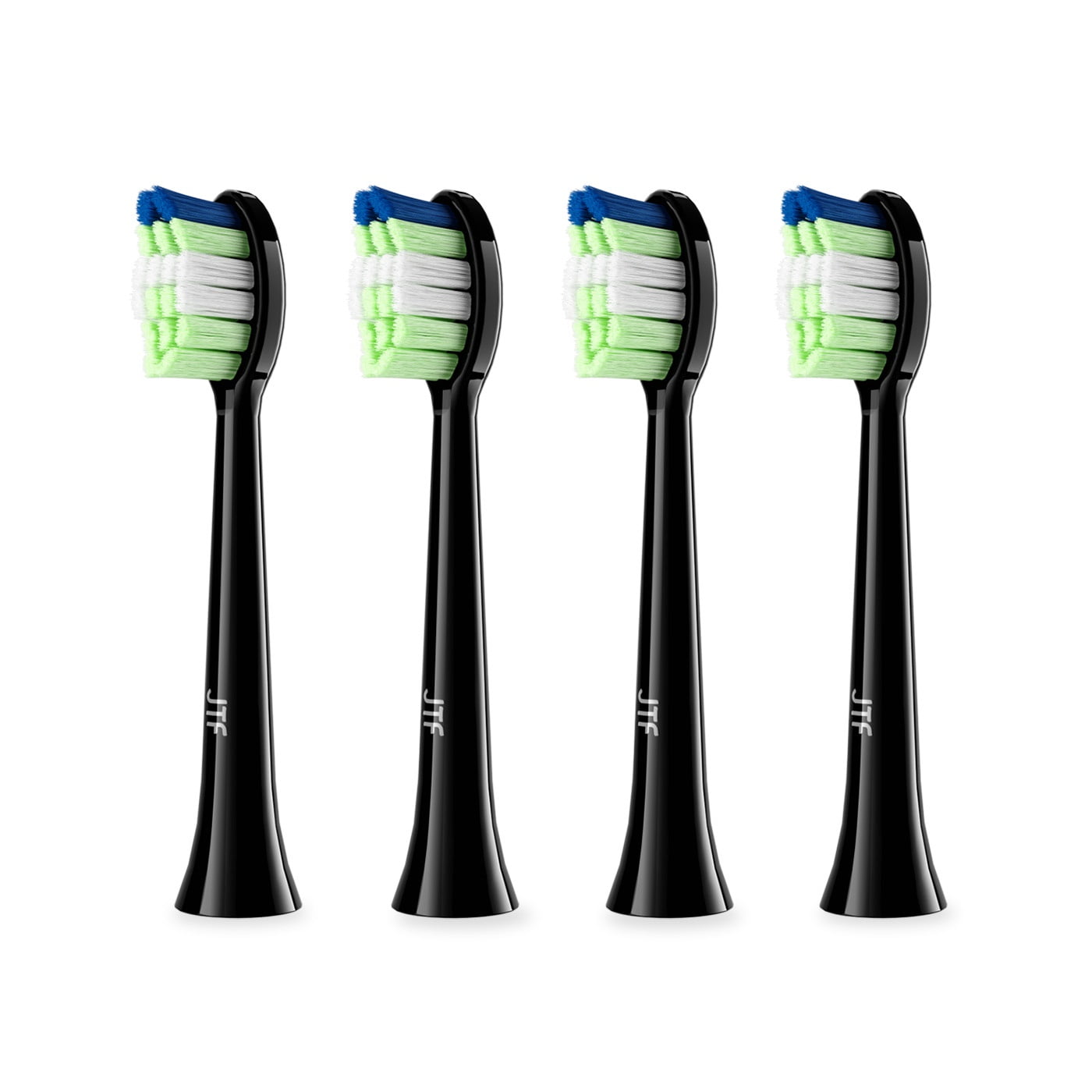 JTF Sonic Smart Toothbrush Genuine Standard Brush Heads, 4 Pack, Black, P200