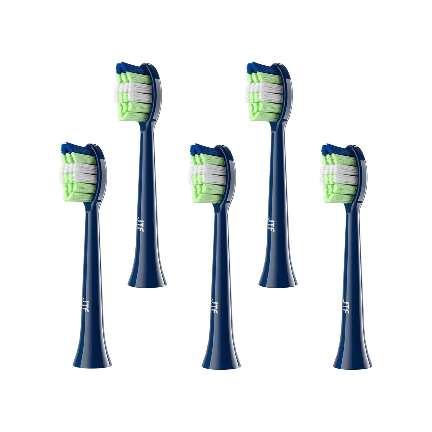 JTF Sonic Smart Toothbrush Genuine Standard Brush Heads, 5 Pack, Blue, P200