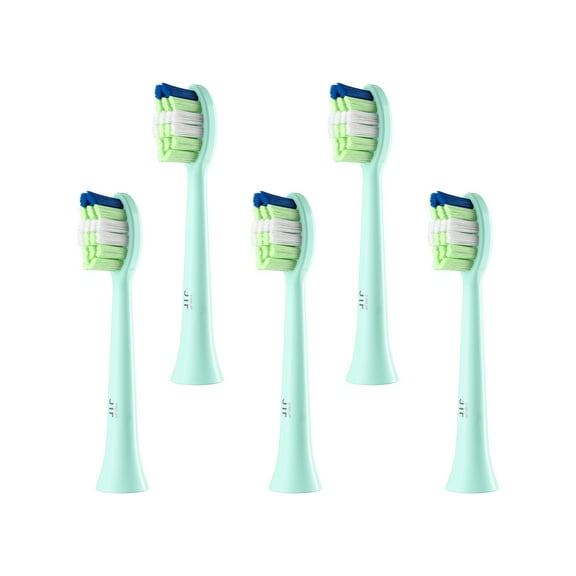 JTF Sonic Smart Toothbrush Genuine Standard Brush Heads, 5 Pack, Green, P200