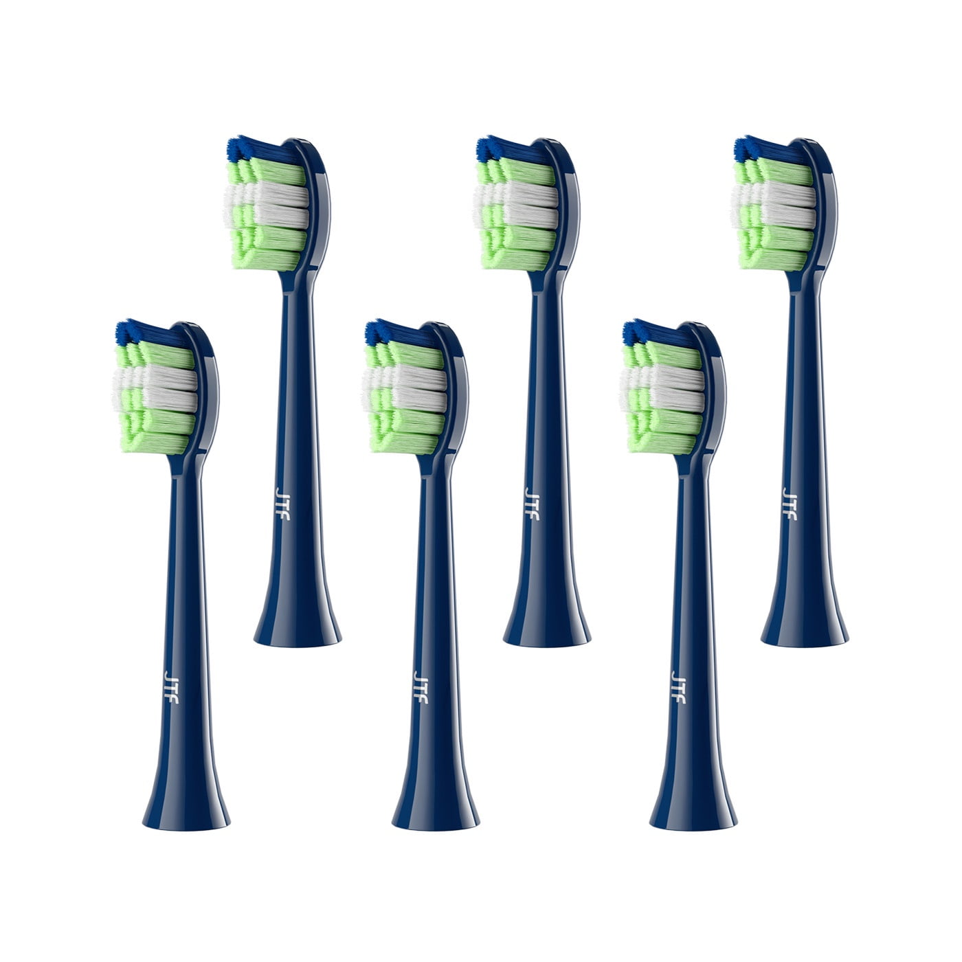 JTF Sonic Smart Toothbrush Genuine Standard Brush Heads, 6 Pack, Blue, P200
