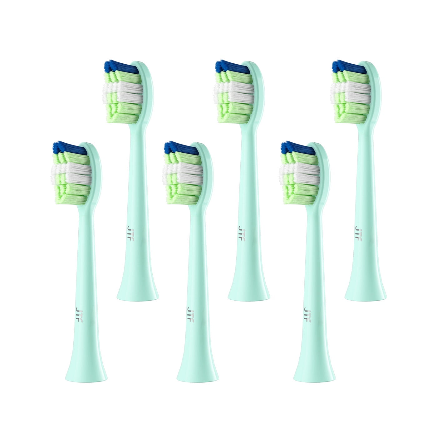 JTF Sonic Smart Toothbrush Genuine Standard Brush Heads, 6 Pack, Green, P200