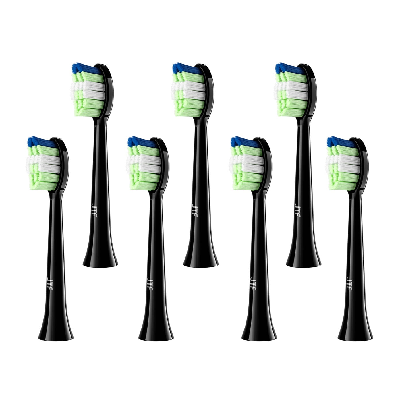 JTF Sonic Smart Toothbrush Genuine Standard Brush Heads, 7 Pack, Black, P200