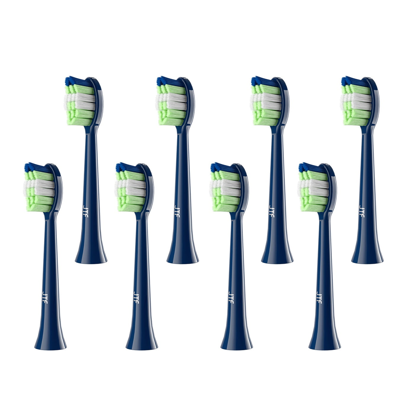 JTF Sonic Smart Toothbrush Genuine Standard Brush Heads, 8 Pack, Blue, P200