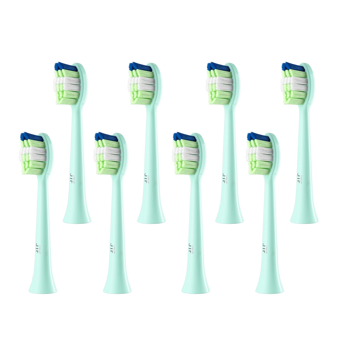 JTF Sonic Smart Toothbrush Genuine Standard Brush Heads, 8 Pack, Green, P200