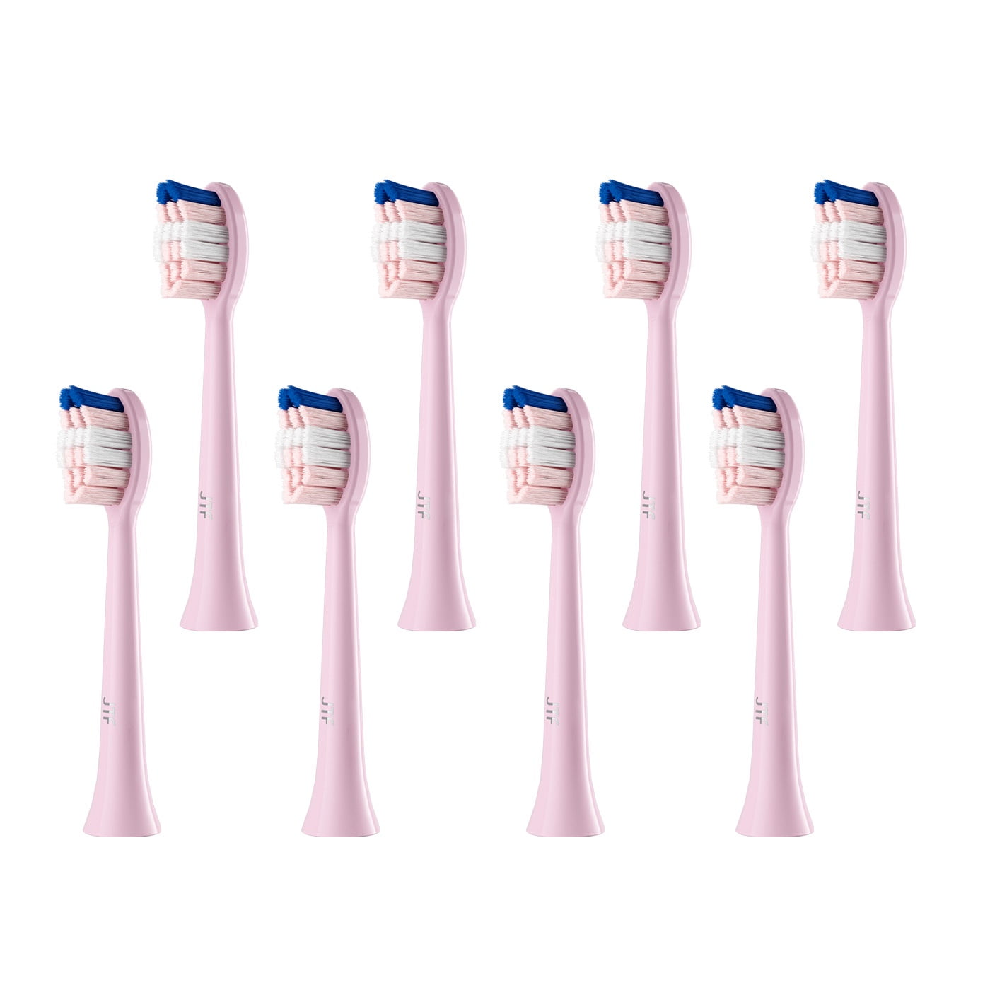 JTF Sonic Smart Toothbrush Genuine Standard Brush Heads, 8 Pack, Pink, P200