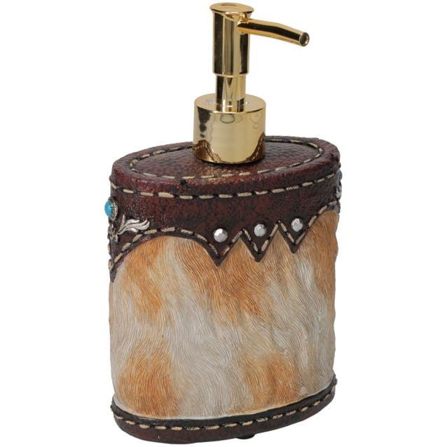 Jt International Faux Cowhide Western Resin Soap & Lotion Dispenser Pumps