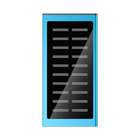 JTNeq 20000mAh Ultra-Slim Metal Solar Power Bank – High-Capacity Portable Charger with 2 USB Outputs, Ideal for Outdoor Activities and Smartphone Charging
