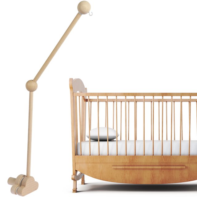 JTNero 27inch Baby Crib Mobile Arm Wooden Crib Mobile Holder Adjustable