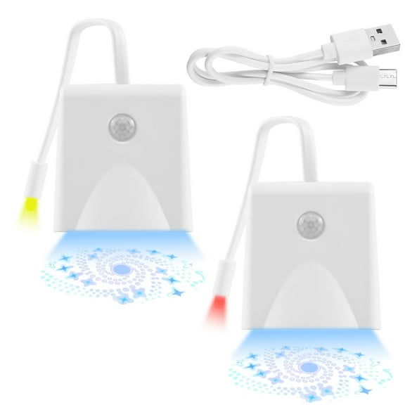 JTNero 2Pcs Toilet Night Light Automatic Motion Activated LED Bathroom Night Light USB Rechargeable Toilet Bowl Color Changing Waterproof Toilet Light for Bathroom Toilet