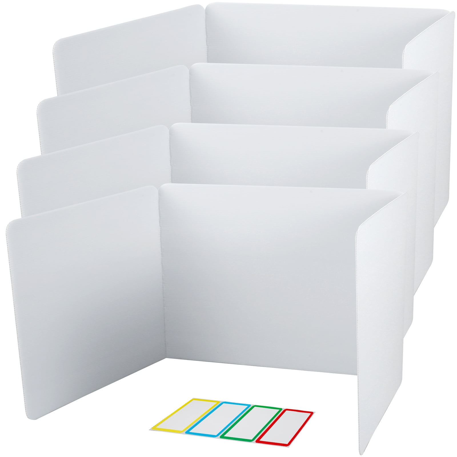 JTNero 4Pcs Desk Divider with Labels Thick PVC Classroom Privacy Boards