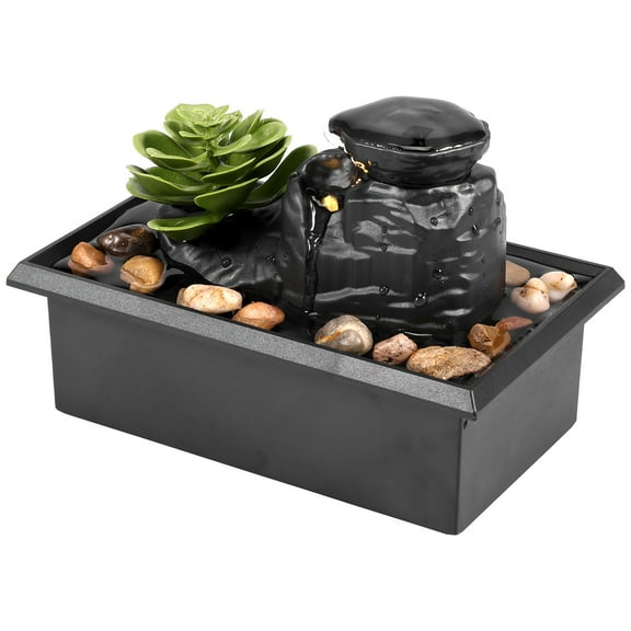 JTNero 6.24" x 4.68" x 3.51" ABS LED Lights Tabletop Fountain