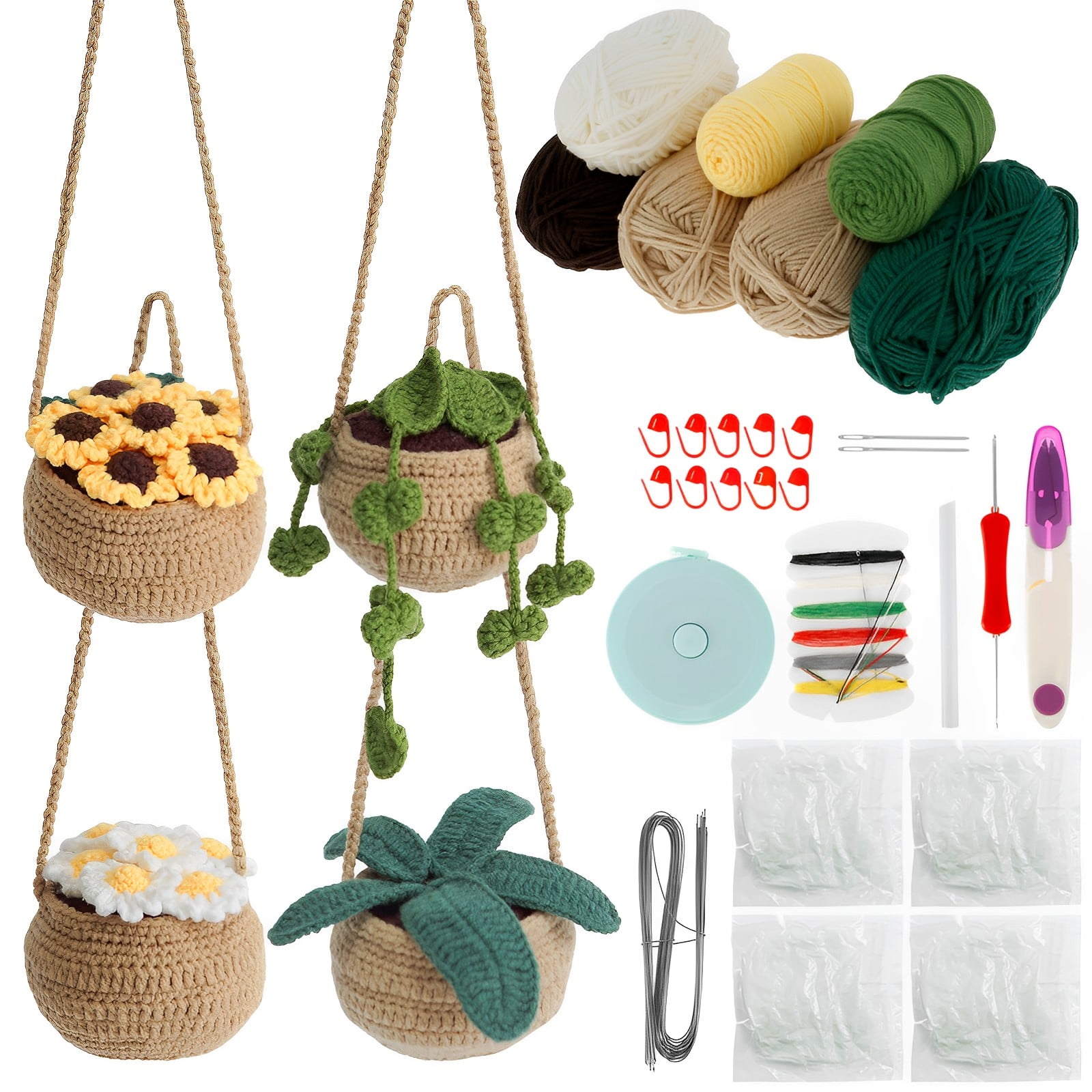 JTNero Crochet Kit for Beginners Complete Crochet Knitting Kit Hanging