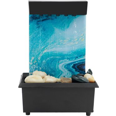 Tabletop Fountain With Lights - USB/Battery Operated Mini Indoor Water Feature For Relaxation