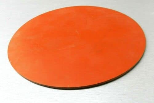 JTS 1/4" Silicone Rubber Pad 6" Round Thick Gasket Solid High Temperature Red/Orange Commercial Grade Made in USA