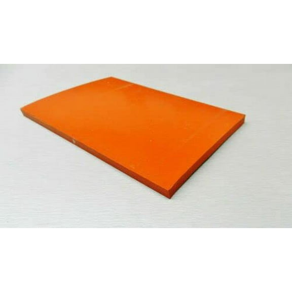 JTS 1/4" Silicone Rubber Sheet High Temp Solid Red/Orange Commercial Grade 4" X 8" Square Made in USA