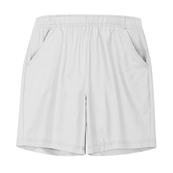 JTSRKL Boys Athletic Shorts Active Performance Youth Kids Basketball Shorts Lightweight Quick Dry Short Pants with Elastic Waist Pockets White 4-5 Years
