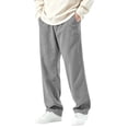 thumbnail image 1 of JTSRKL Corduroy Textured Pants for Men Wide Leg Baggy Elastic Waist Pockets Lightweight Bottoms Casual Bottoms Relaxed Fit Trousers, 1 of 6