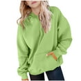 thumbnail image 1 of JTSRKL Cute Girls Long Sleeve Hoodies Lightweight Casual Fleece Hooded Pullover Sweatshirts Loose Oversized Baggy Hoodie Tops with Kangaroo Pockets Green 5-6 Years, 1 of 6