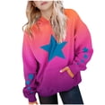 thumbnail image 1 of JTSRKL Cute Stars Printed Hoodies for Teen Girls Oversized Casual Long Sleeve Gradient Color Hooded Sweatshirts Lightweight Comfy Pullover Tops with Kangaroo Pockets Hot Pink 11-12 Years, 1 of 8