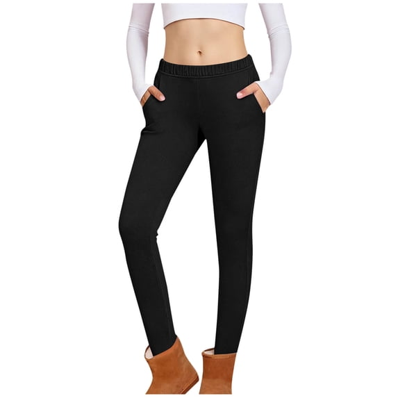 JTSRKL Fashion Leggings for Teen Girls Cute Spring Elastic Waist Full Length Yoga Pants Trendy Basic Slim Fit Stretchy Sports Hip Lifting Shape Belly Athletic Pants with Pockets Black 6-7 Years