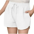thumbnail image 1 of JTSRKL Girls Casual Shorts Elastic High Waisted Wide Leg Drawstring Summer Teens Youth Beach Shorts with Pockets White 7-8 Years, 1 of 8