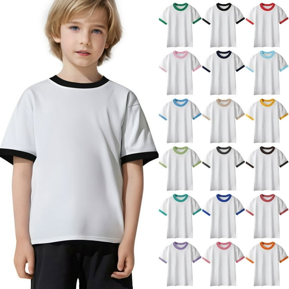 JTSRKL Girls Fashion Oversized Striped T Shirts Summer Short Sleeve Crewneck Tunic Tops Trendy Preppy Youth Teens Soft Cotton Tees Shirt Black 10-11 Years