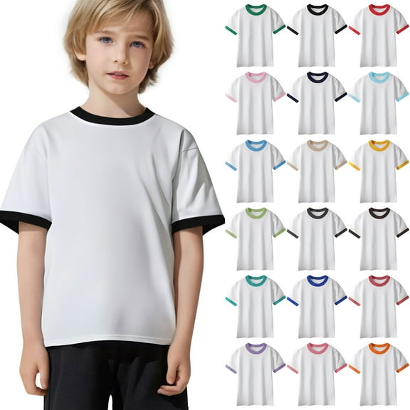 JTSRKL Girls Fashion Oversized Striped T Shirts Summer Short Sleeve Crewneck Tunic Tops Trendy Preppy Youth Teens Soft Cotton Tees Shirt Black 2-3 Years