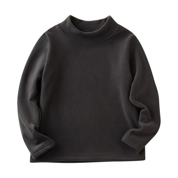 JTSRKL Girls Fleece Warm Shirts Loose Fit Casual Fall Winter Thick Sherpa Lined Long Sleeve Mock Turtleneck Pullover Sweatshirts Tops Gray 4-5 Years