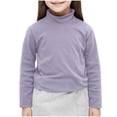 thumbnail image 1 of JTSRKL Girls Mock Turtleneck Sweaters Fashion Teens Long Sleeve Solid Color Basic Pullover Sweatshirts Loose Fit Cotton Blouse Purple 10-12 Years, 1 of 6