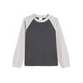 thumbnail image 1 of JTSRKL Girls Raglan Long Sleeve Crewneck Sweatshirts Fall Long Sleeve Casual Color Block Basic Athletic Tees Shirt Loose Comfy Pullover Tops Gray 3-4 Years, 1 of 5