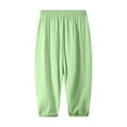 thumbnail image 1 of JTSRKL Girls Summer Lightweight Baggy Joggers Loose Lightweight Comfy Wide Leg Sweatpants Cinched Bottom Hip Hop Dance Pants Green 3-4 Years, 1 of 5