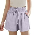 thumbnail image 1 of JTSRKL Girls Summer Shorts Casual Kids Wide Leg Comfy Boho Smoked Elastic High Waisted Pull On Paperbag Drawstring Shorts with Pockets Purple 13-14 Years, 1 of 7
