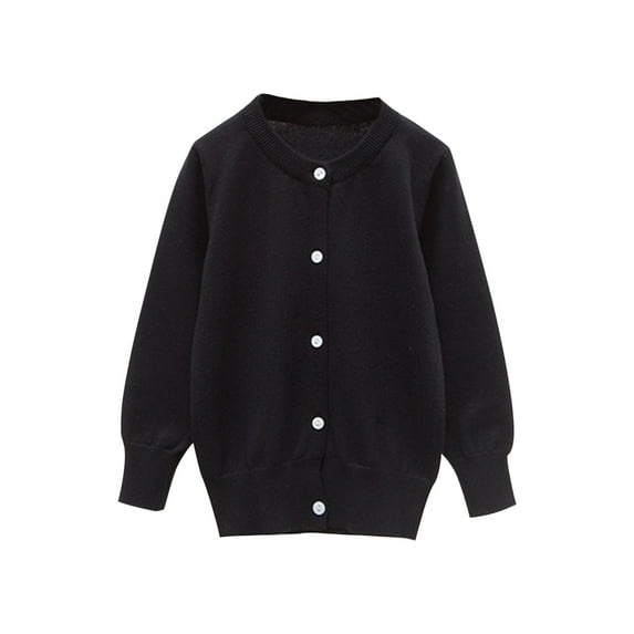 JTSRKL Kids Boys Girls Long Sleeve Cable Knit Sweaters Loose Lightweight Casual Button Down Cardigan Sweater Tops Fall Cardigan Outwear Jacket Black 4-5 Years