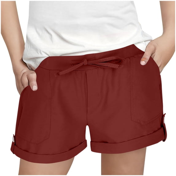 JTSRKL Kids Boys Girls Summer Casual Shorts Trendy Drawstring Elastic Waist Outerwear Short Pants Loose Side Button Shorts with Pockets Wine 12-13 Years
