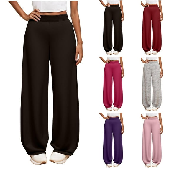 JTSRKL Kids Girls Baggy Sweatpants Teens Casual Elastic High Waist Wide Leg Jogger Pants Loose Fit Comfy Solid Color Athletic Lounge Trousers Gray 12-13 Years