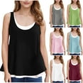 thumbnail image 1 of JTSRKL Kids Girls Fake Two Piece Tank Tops Lightweight Casual Summer Sleeveless Crewneck Basic Workout Tees Shirt Trendy Cotton Camisole Blouse Green 12-13 Years, 1 of 7