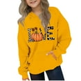 thumbnail image 1 of JTSRKL Leopard Love Fall Pumpkin Hooded Sweatshirts for Kids Cute Boys Girls Long Sleeve Hoodie Tops with Kangaroo Pockets Lightweight Fall Outfit Clothes Yellow 9-10 Years, 1 of 4