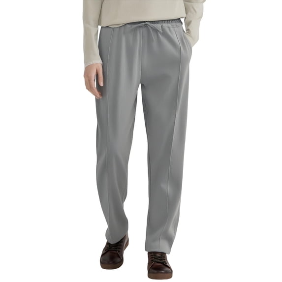 JTSRKL Linen Casual Dress Pants for Men Drawstring Elastic Waist Lightweight Business Slacks Comfortable Versatile Draped Trousers