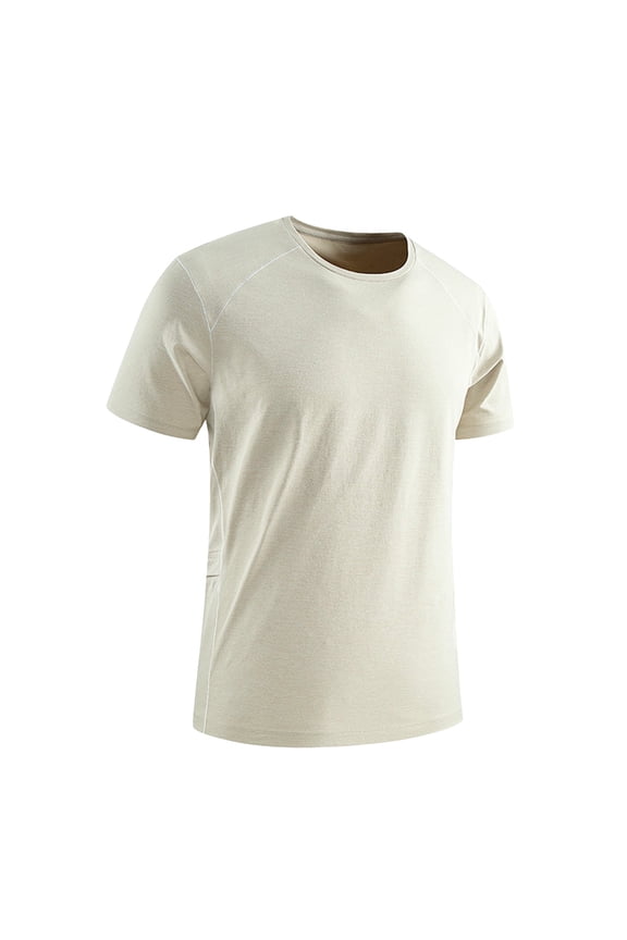 Men's Fitted Elastic Training Shirts Stretchable Fast Drying Moisture Wicking Athletic Tops Casual Running Workout Baselayer Tees Gray M